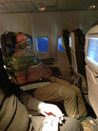 Drunken Airpline Passenger Duct Taped to Seat - RF Cafe