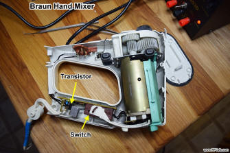 Braun kitchen hand mixer case opened - RF Cafe