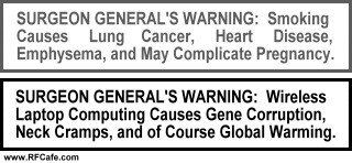 Surgeon General Wireless Laptop Computer Warning Label - RF Cafe