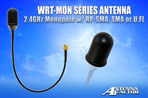 Antenna Factor's new WRT-MON Series monopole antenna is compact and tamper-resistant